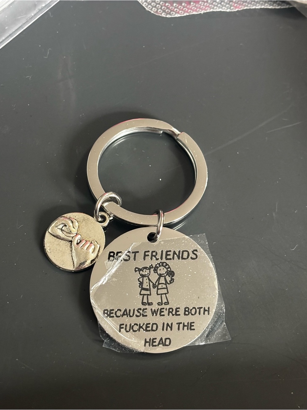 Best Friends Metal Keyring - Humorous Accessory